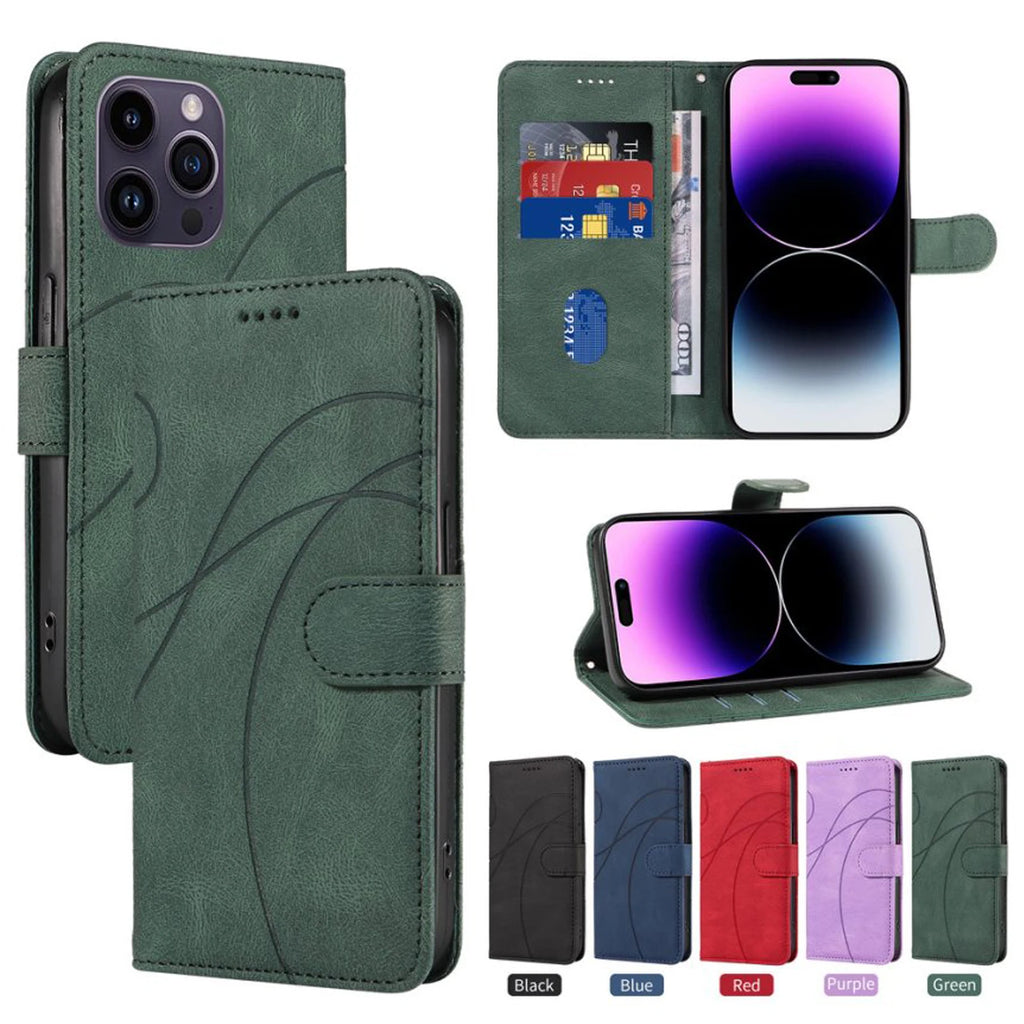 Leather Magnetic Flip Case For iPhone 16 15 14 Pro Max 16E 13 12 11 XS X XR SE2 SE3 8 7 Plus Mini Wallet Card Solt Phone Cover