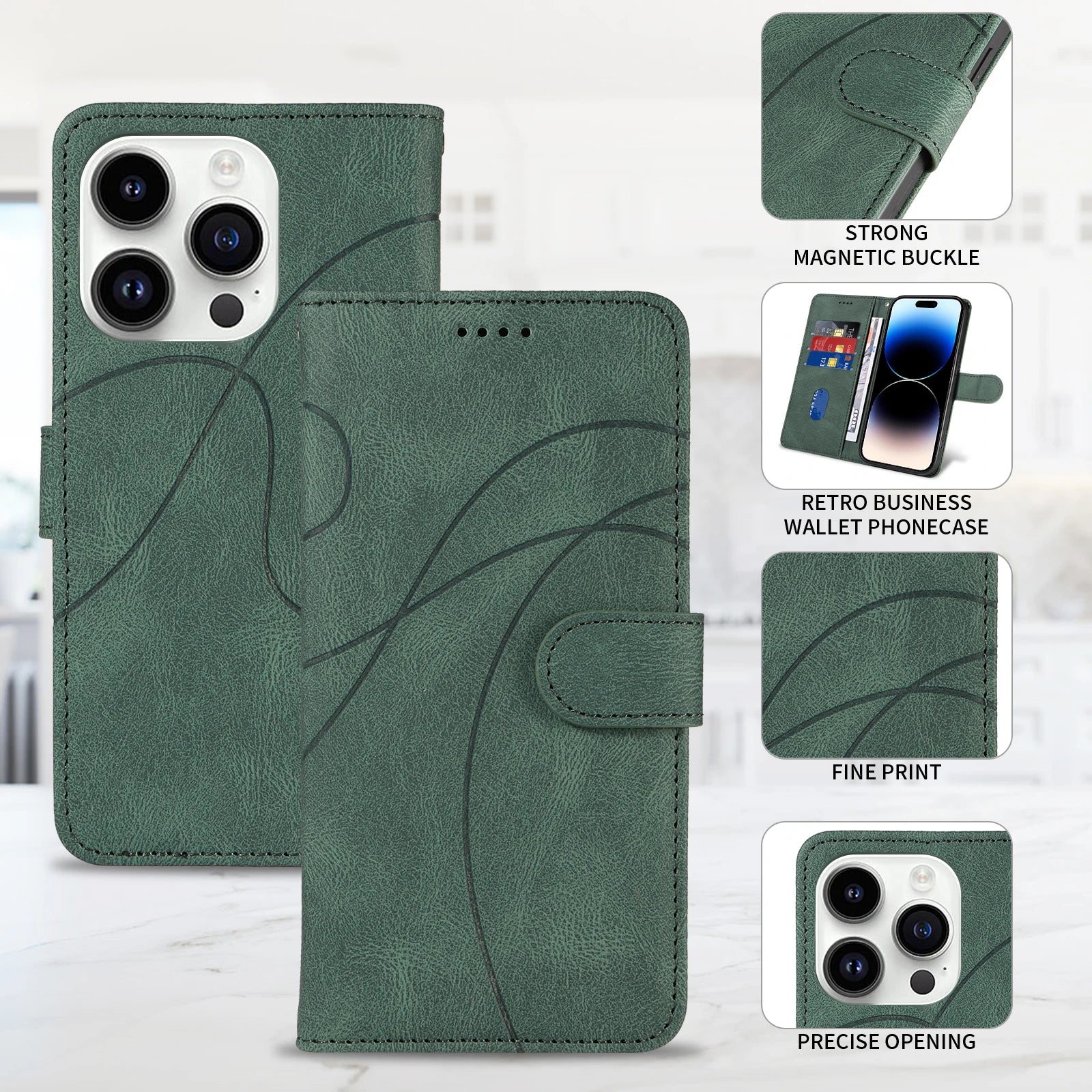 Leather Magnetic Flip Case For iPhone 16 15 14 Pro Max 16E 13 12 11 XS X XR SE2 SE3 8 7 Plus Mini Wallet Card Solt Phone Cover